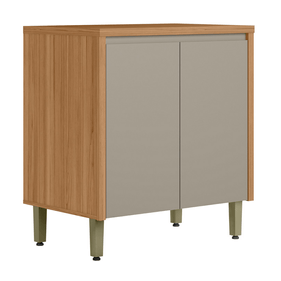 Armário Balcão de Cozinha Allure Linea 100% MDF 80cm 2 Portas Jequitibá e Gris