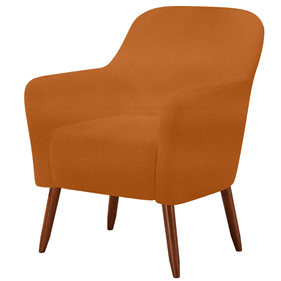 Poltrona La Paz 78cm Konfort Pés Palito Castanho Veludo Ferrugem