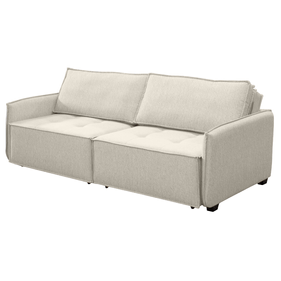 Sofá Divino 201cm Matielo 2 Assentos Retráteis Encostos Reclináveis Linho Bege