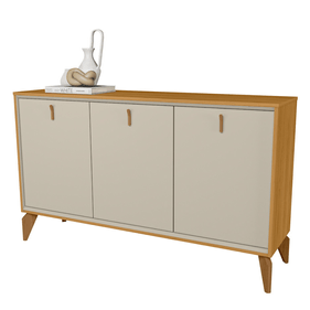 Balcão Buffet Aura 140cm Linea 3 Portas Tauari e Off White