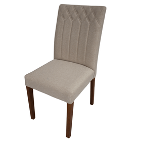 Cadeira Alicia Menegaz Noce Linho Bege