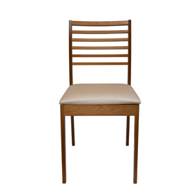 Cadeira Eco II Artsoli Madeira Castanho Claro com Encosto Ripado Facto Bege - Outlet