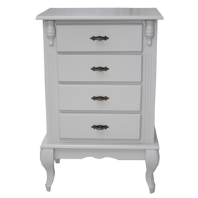 Mesa de Cabeceira Rústica Linz 60404 4 Gavetas Off White