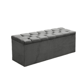 Calçadeira Baú Paris VS Móveis 140cm Veludo Chumbo