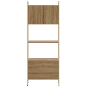 Estante Voss Província 3 Gavetas Freijó e Champanhe