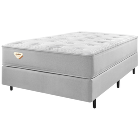 Conjunto Cama Box Blend Casal Ecoflex 138x188x67cm Molas Ensacadas Wide PZ3 Prata