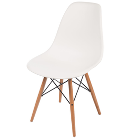 Cadeira Eiffel GRP em Polipropileno Pé Madeira Palito Branco - Outlet