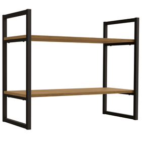 Nicho Suspenso Industrial Kappesberg 2 Prateleiras Freijó e Preto