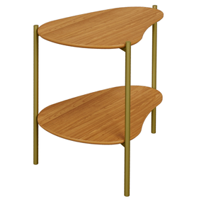 Mesa Lateral Orgânica Dalla Costa TB629 Pés Dourados Freijó