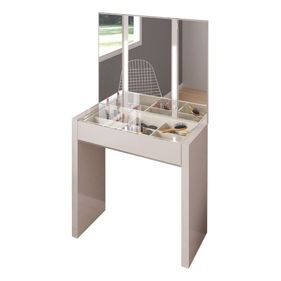 Penteadeira Camarim com Espelho e LED com 1 Gaveta TW130L Dalla Costa Off White