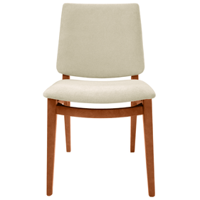 Cadeira Giulia Ferrati Madeira Champanhe Linho Off White