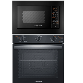 Kit Continental de Embutir Forno Elétrico 80L + Micro-ondas 27L Preto 220V
