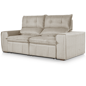 Sofá Doris 206cm Matielo 2 Assentos Retráteis Encostos Reclináveis Linho Castor