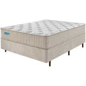 Conjunto Cama Box Maze Casal Ecoflex 138x188x67cm Espuma Spring Foam