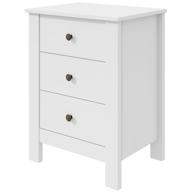 Mesa de Cabeceira Maggiore Lopas 3 Gavetas Branco