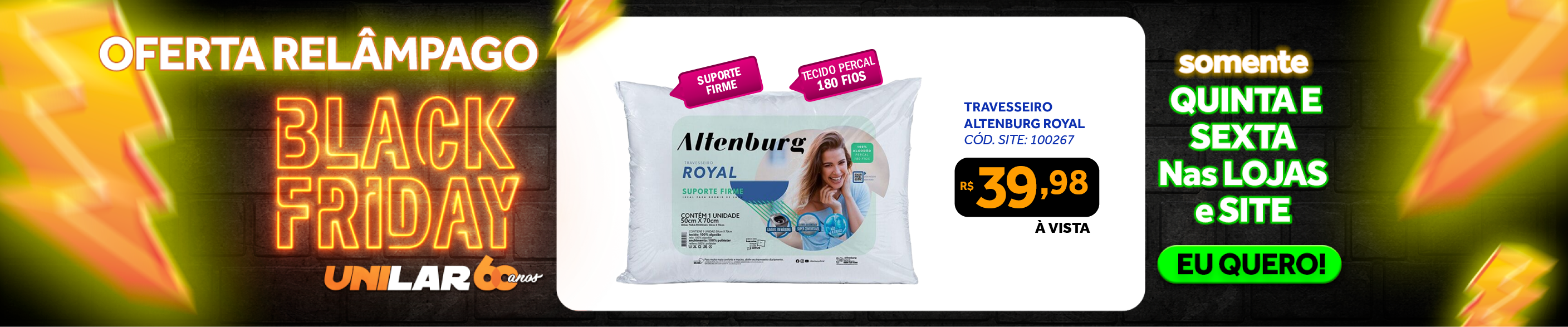  Travesseiro Altenburg Royal 180 Fios 50x70cm Branco