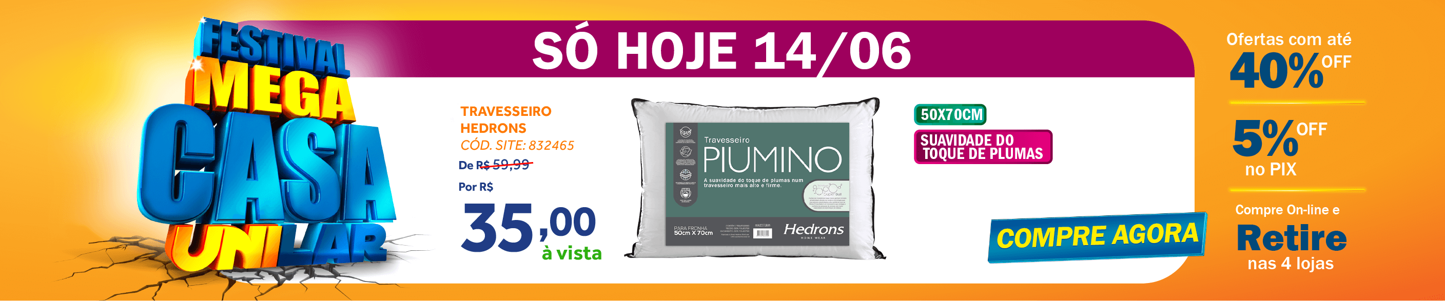 Travesseiro Hedrons Piumino 50x70cm Branco