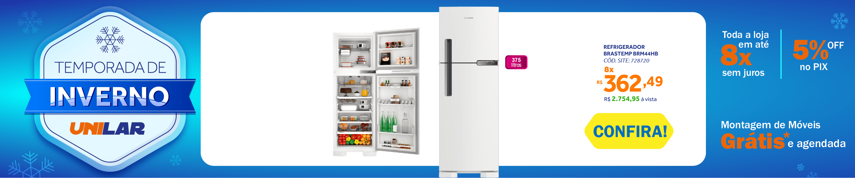 Refrigerador Brastemp 375L BRM44HB Duplex Branco 220V