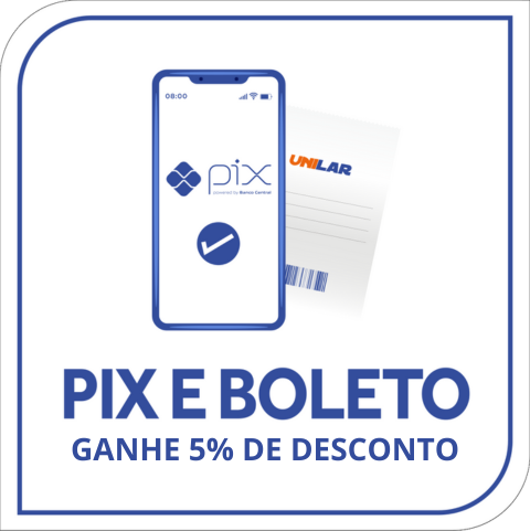 5% de desconto pagando no Pix e boleto