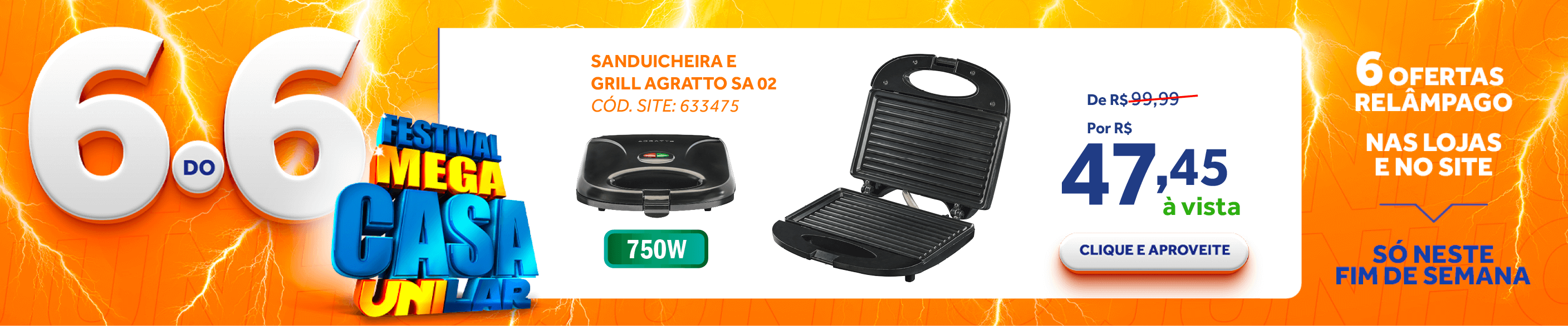 Sanduicheira e Grill Agratto SA-02 Preto 220V