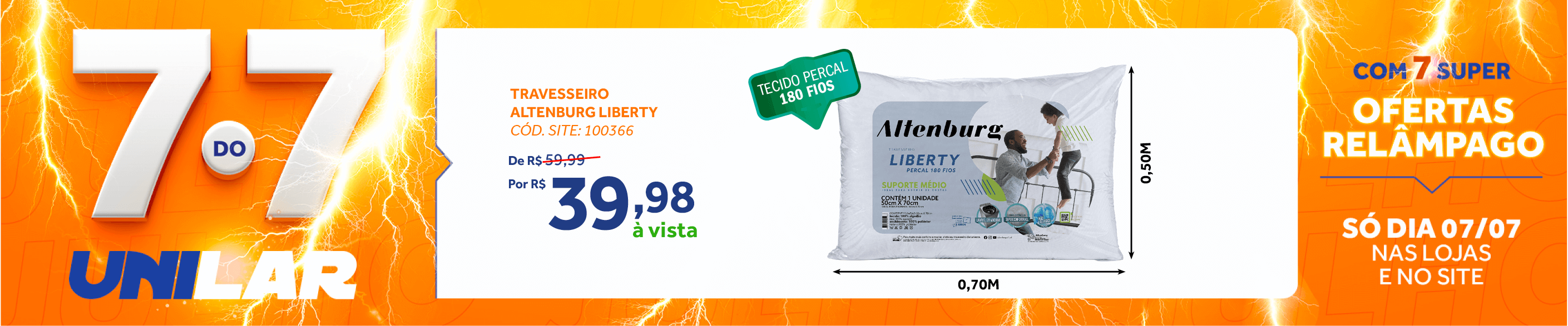 Travesseiro Altenburg Liberty 50x70 180 Fios