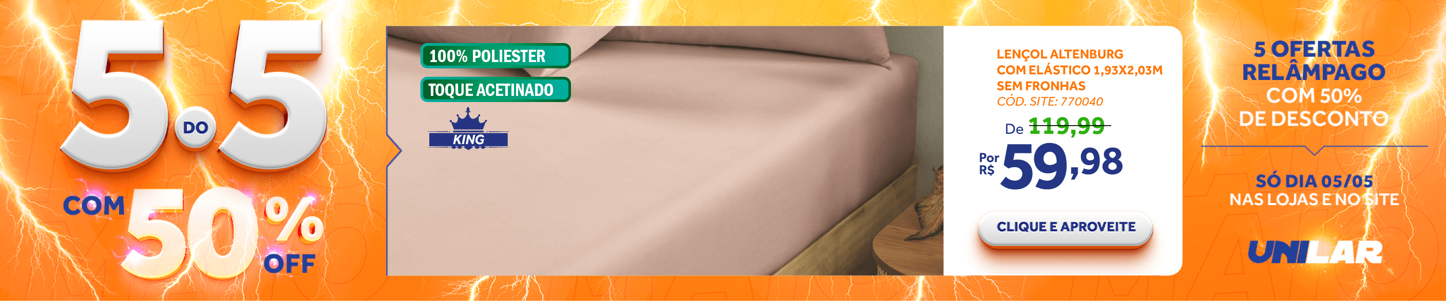 Lençol King Size Altenburg Toque Acetinado 193x203cm com Elástico Rosa Lunar