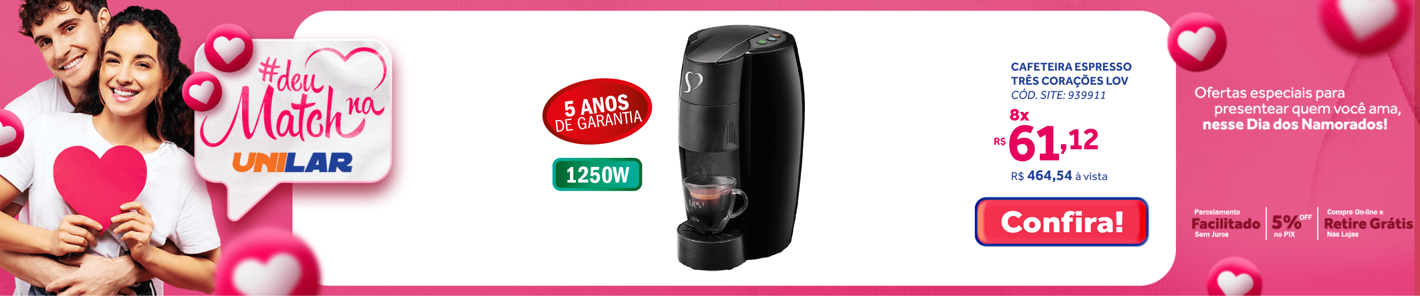 Cafeteira Espresso Três Corações LOV Automática 1250W Preto 220V