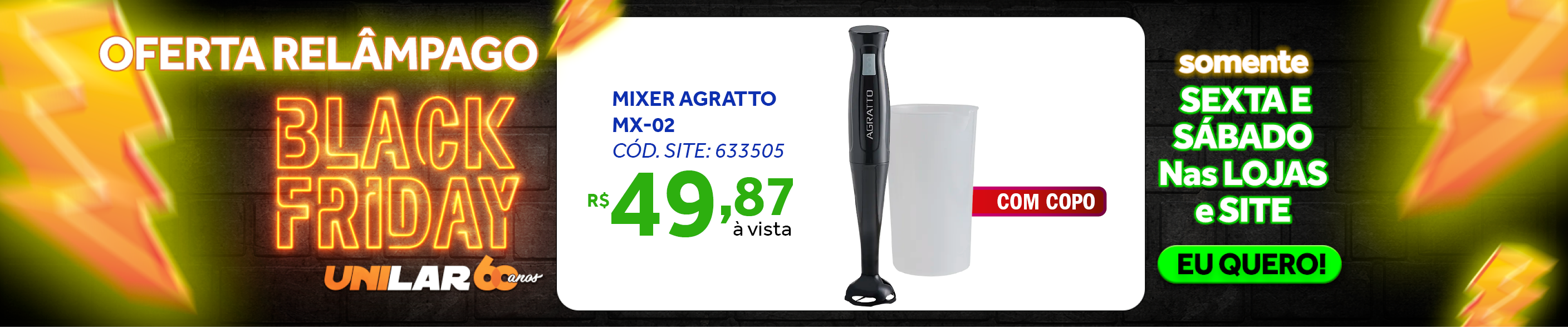 Mixer Agratto 200W MX-02 Preto 220V